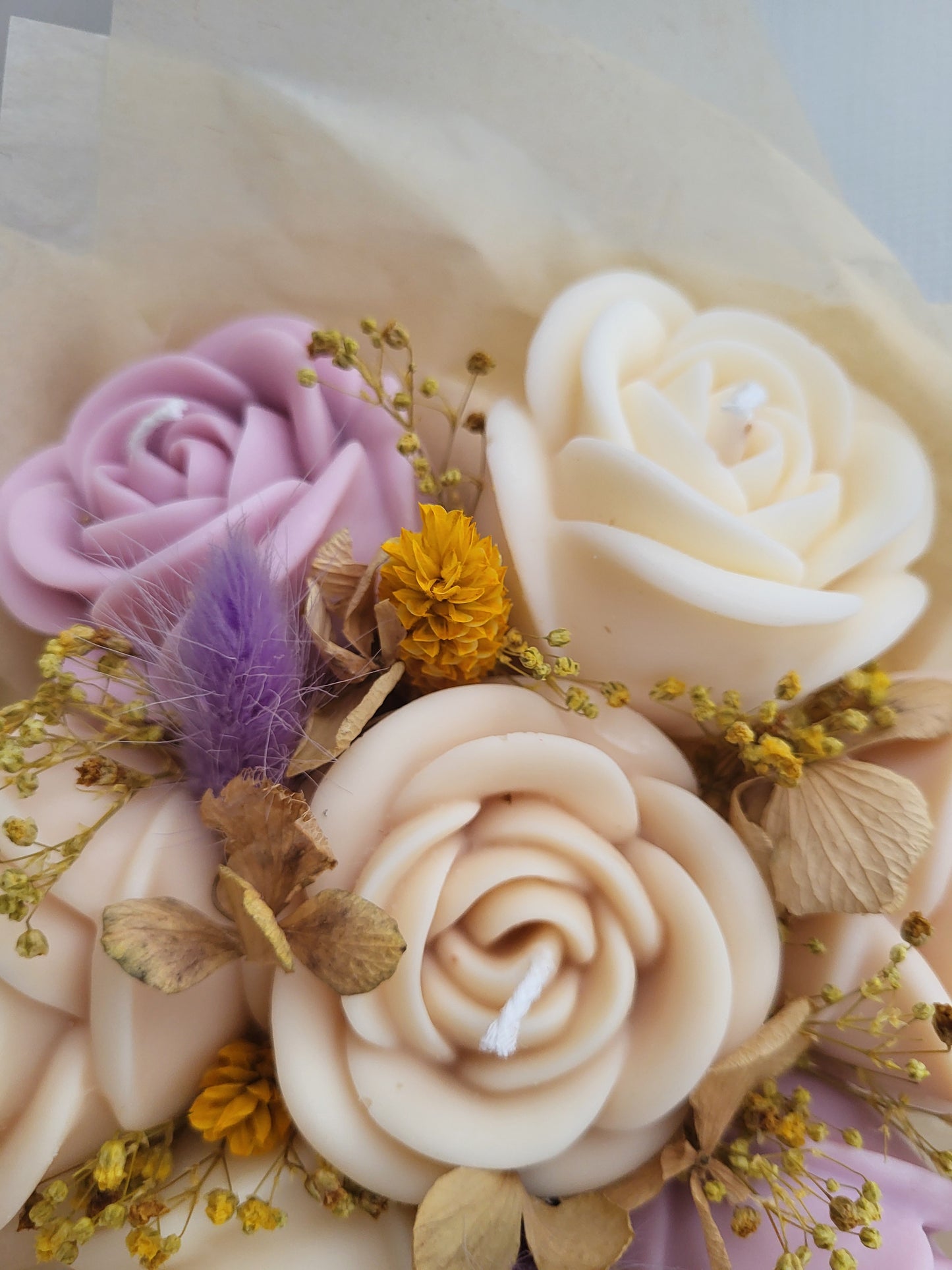 Bouquet de roses en bougies