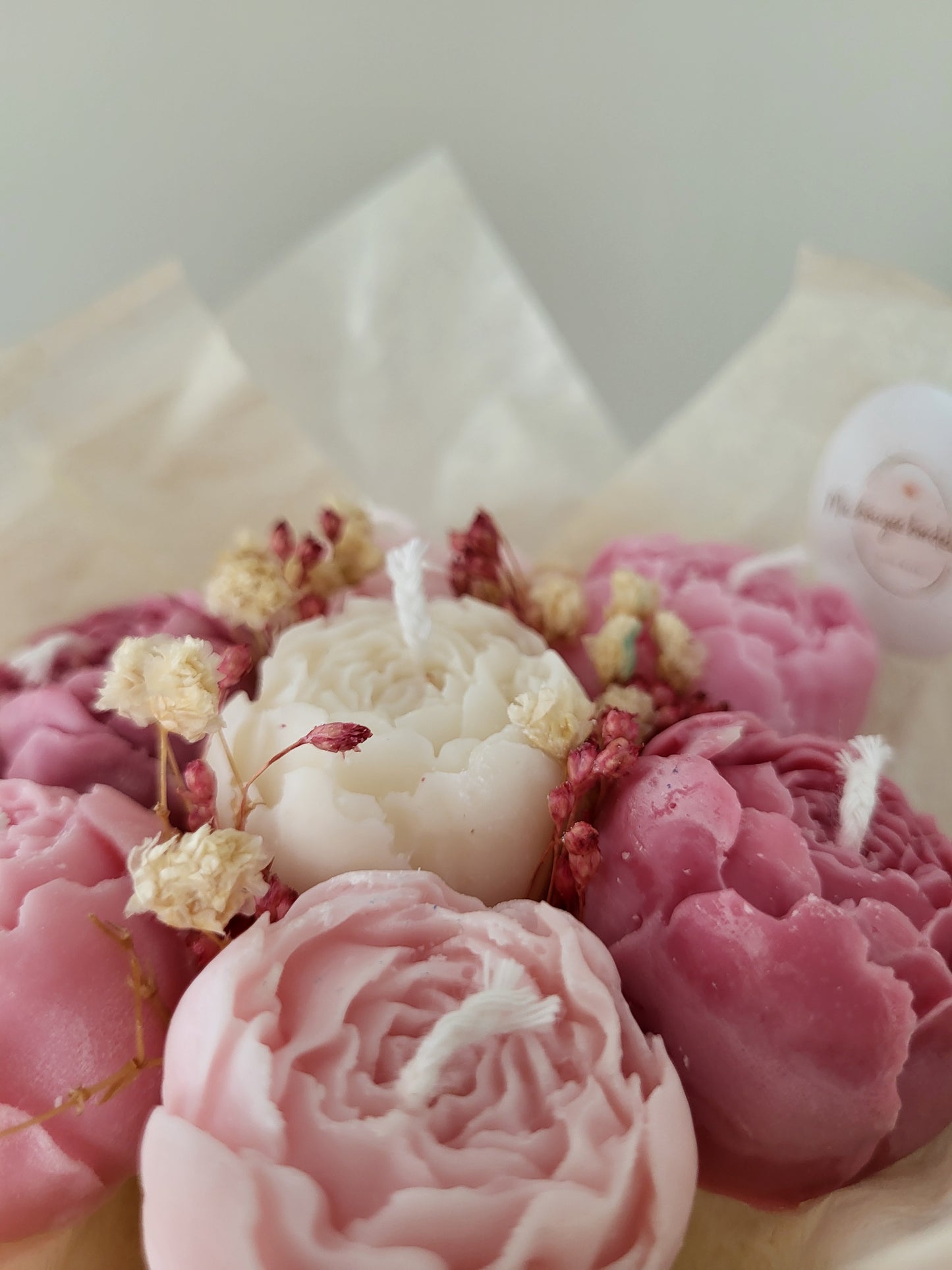 Bougie fleurie artisanale - Bouquet Amélia