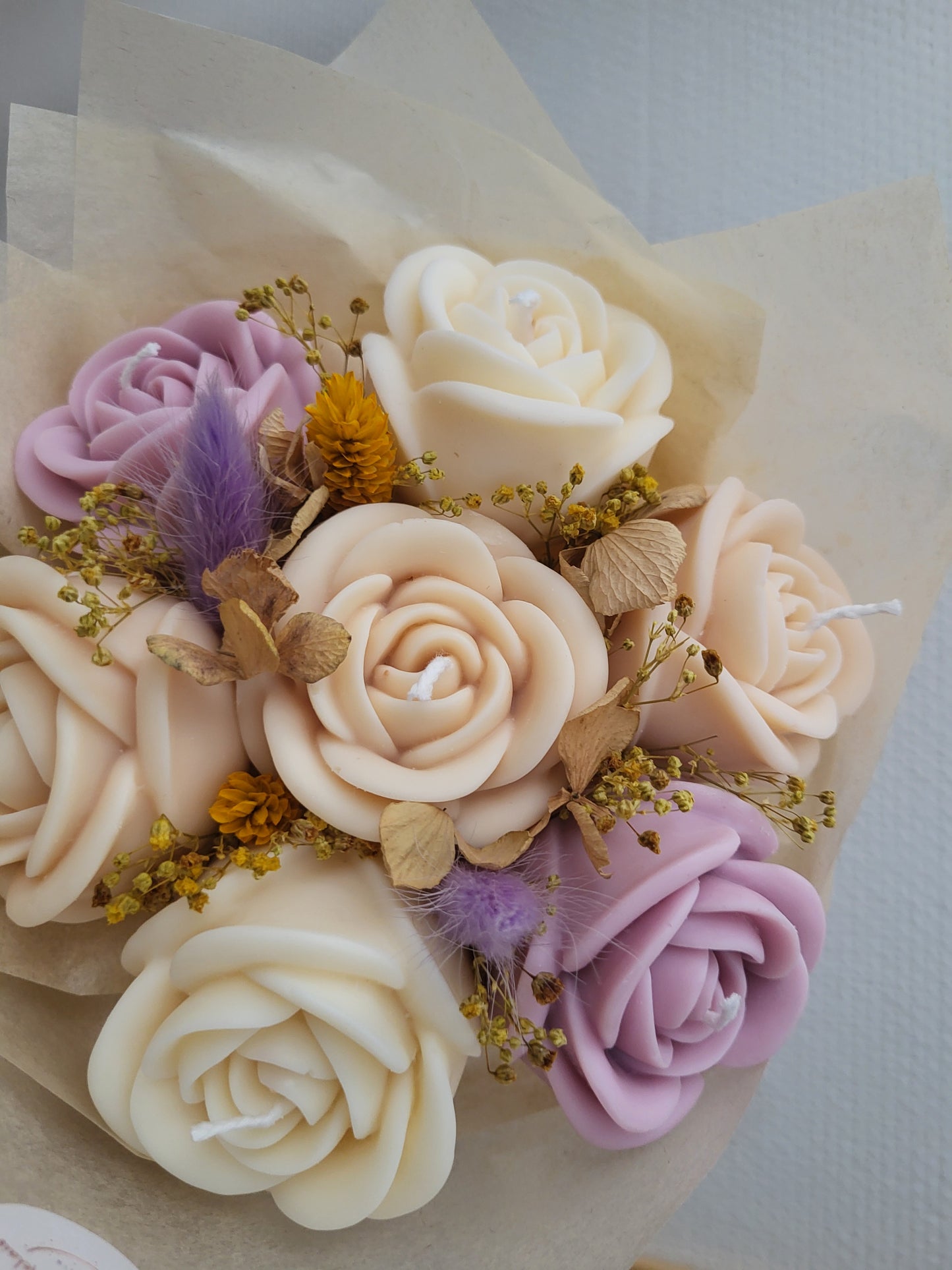 Bouquet de roses en bougies