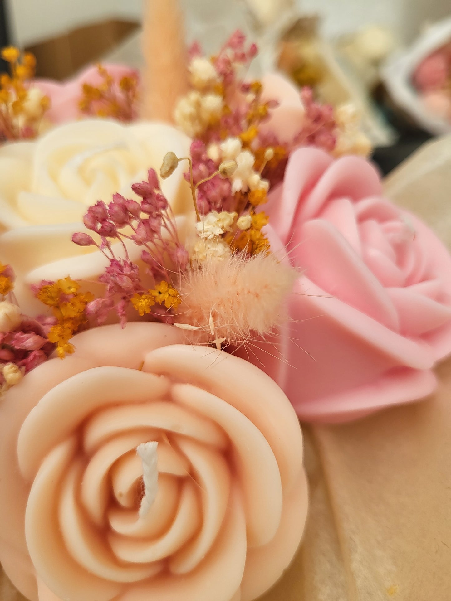 Bouquet de roses en bougies