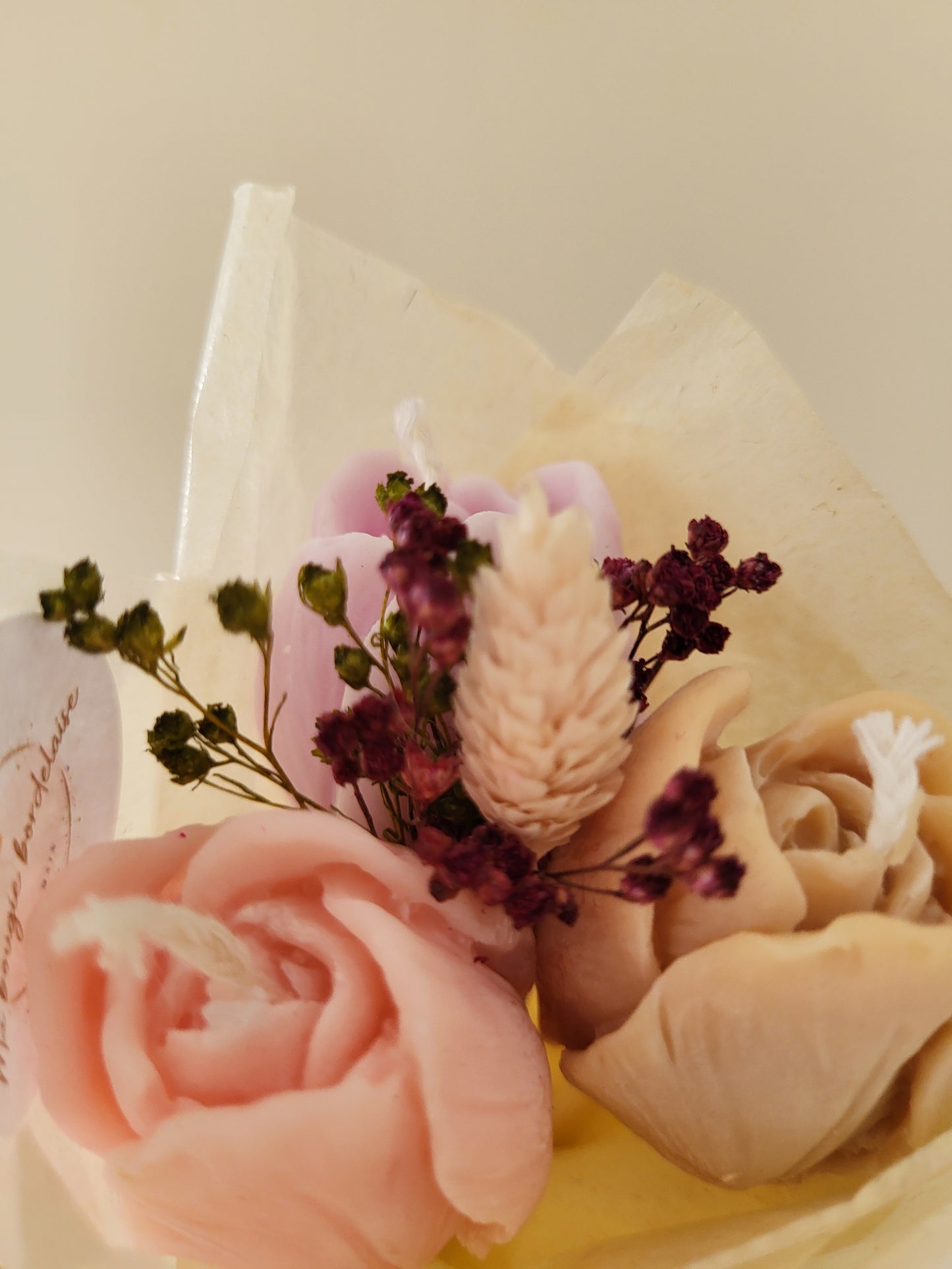 Bougie décorative - Bouquet de tulipes artisanales