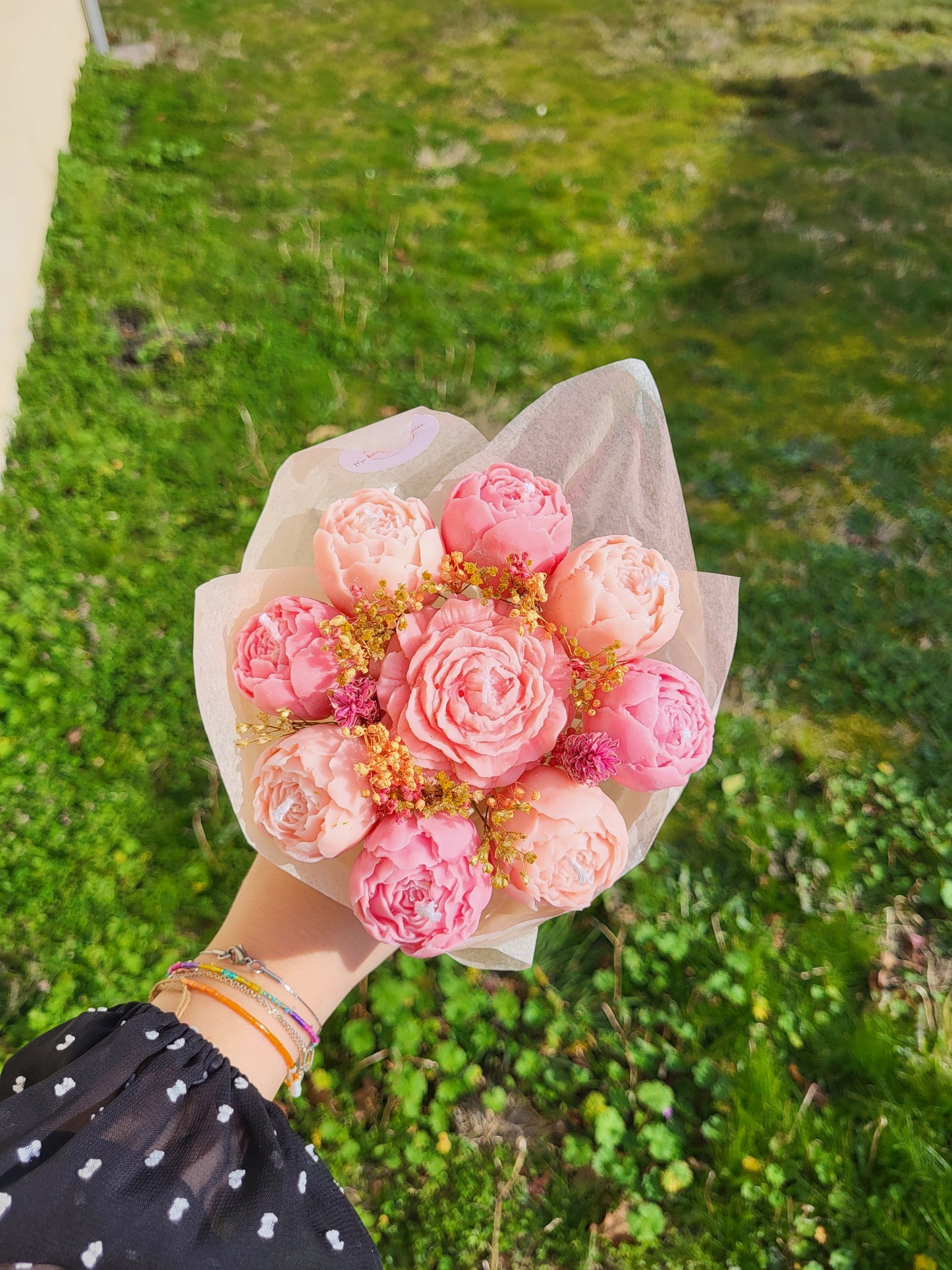 Bouquet de pivoines en bougie - Jour 1