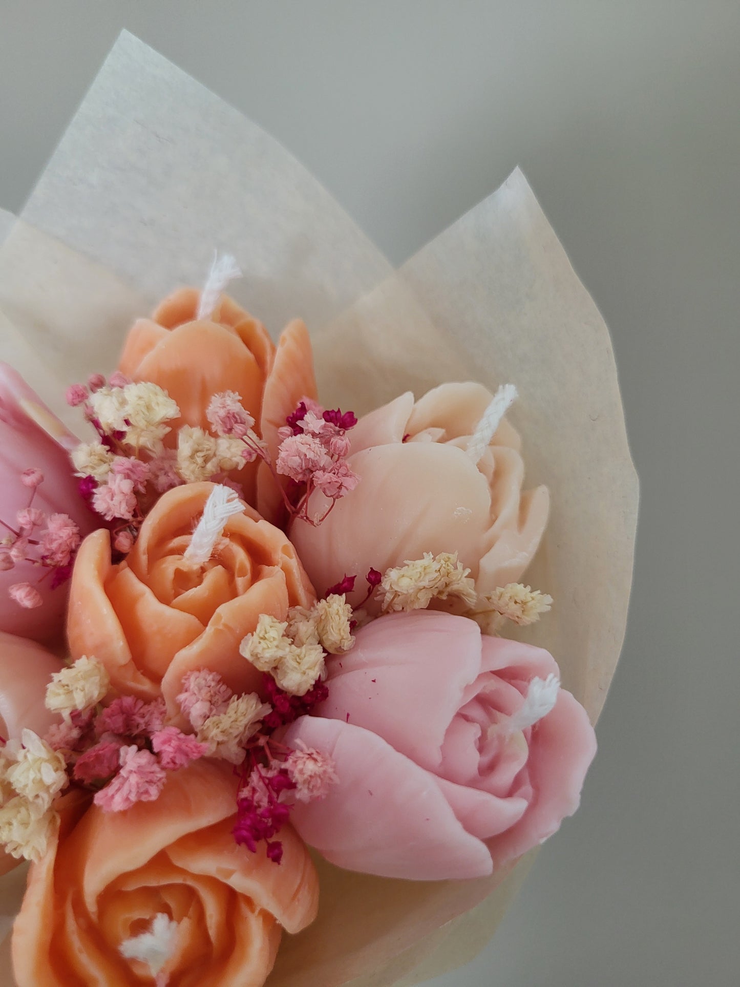 Bouquet bougies 7 tulipes