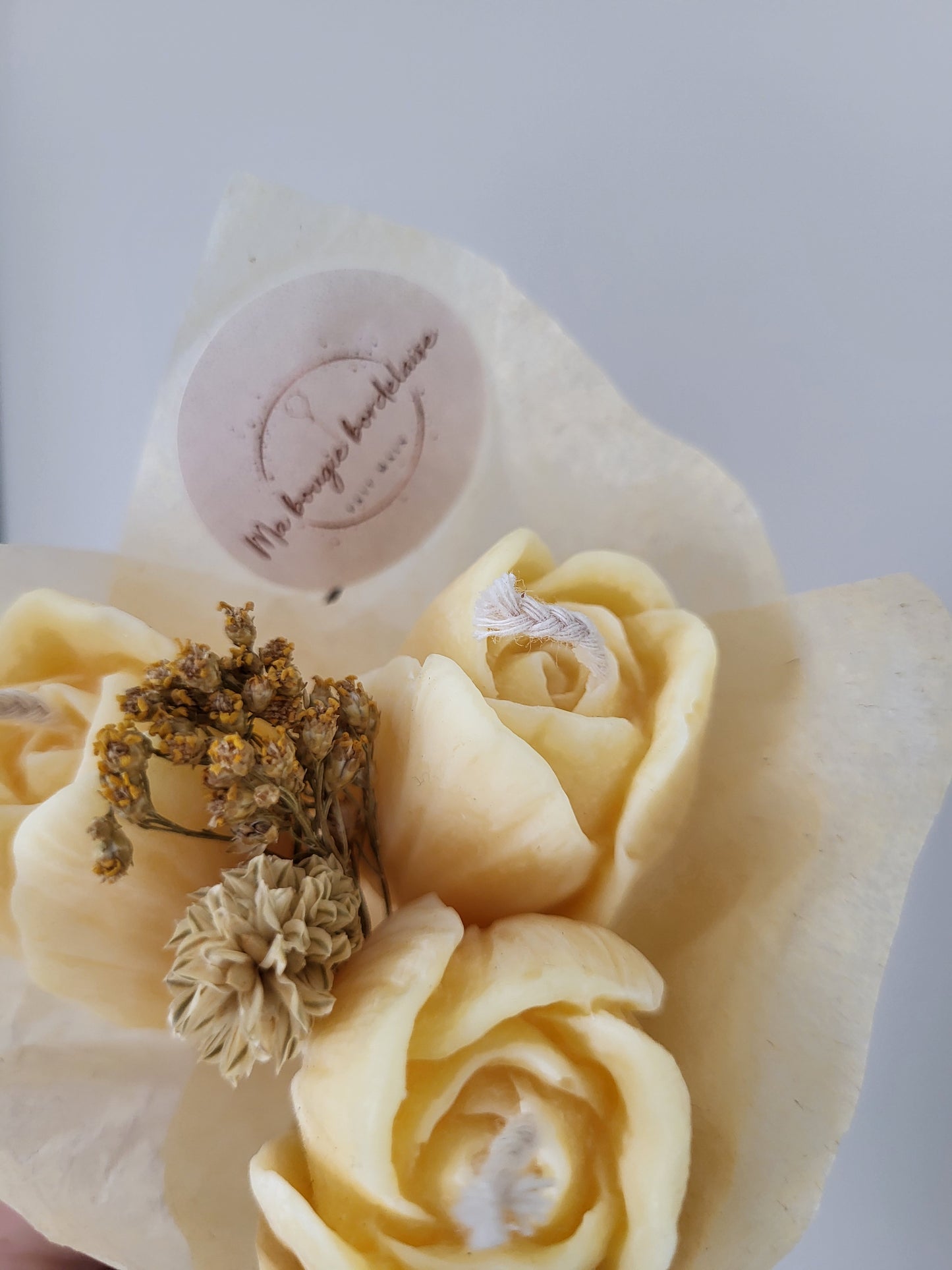 Bouquet de 3 tulipes en bougies - taille S (jaune)