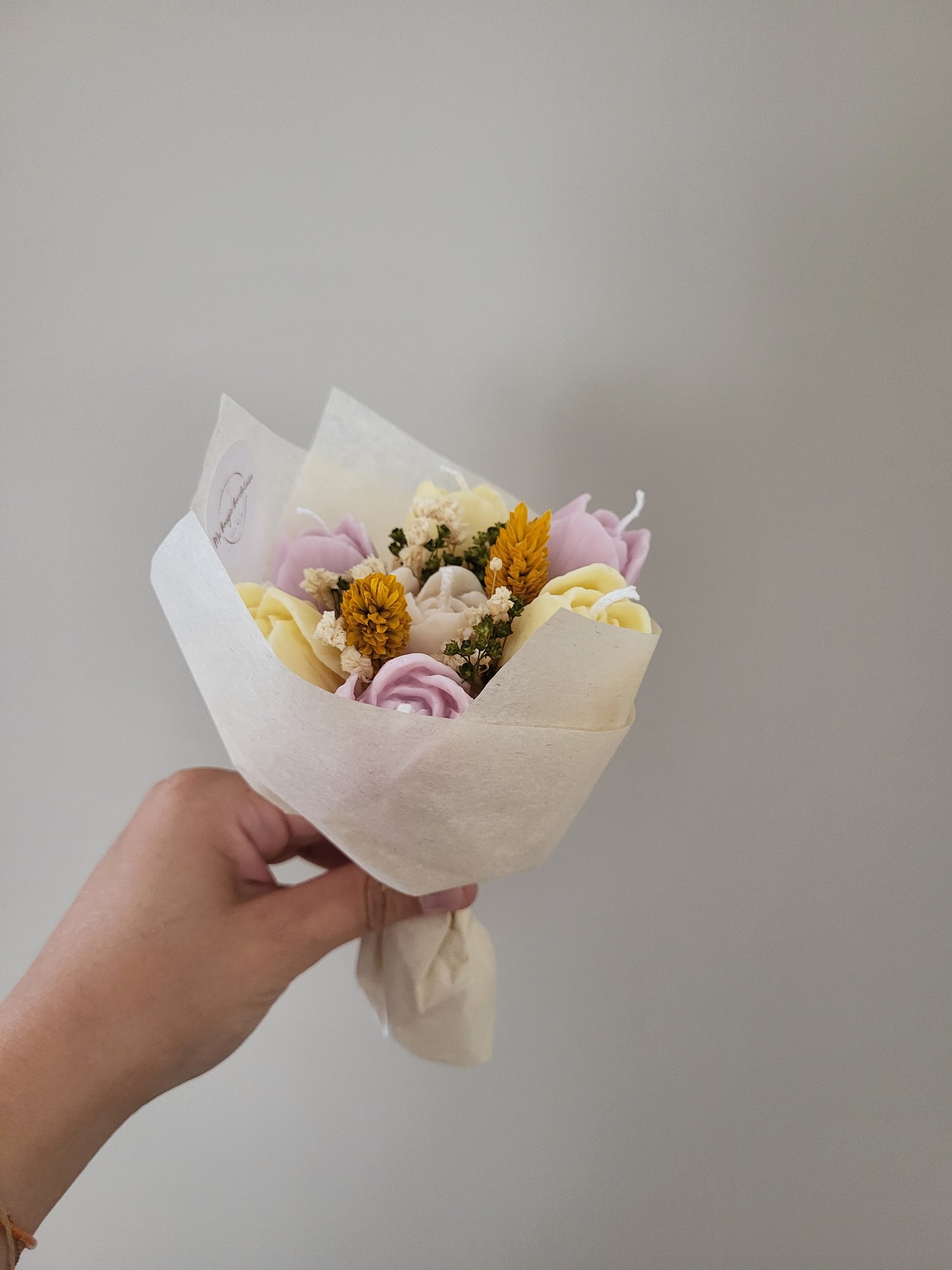 Bouquet bougies 7 tulipes