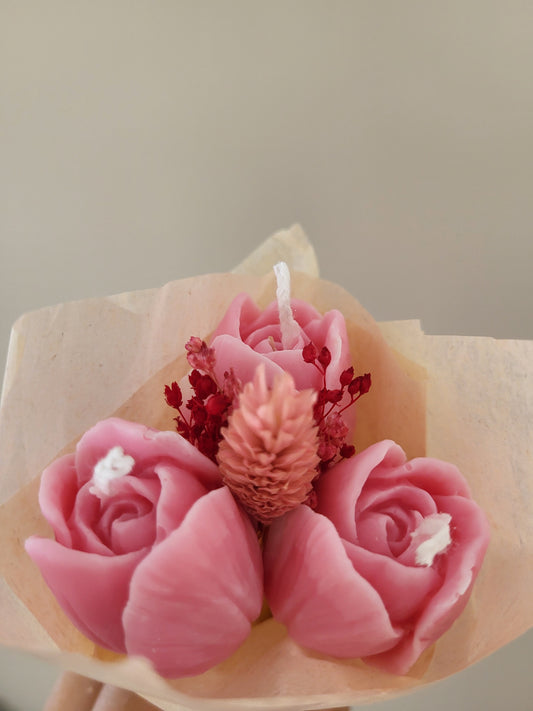 Bouquet bougies 3 tulipes