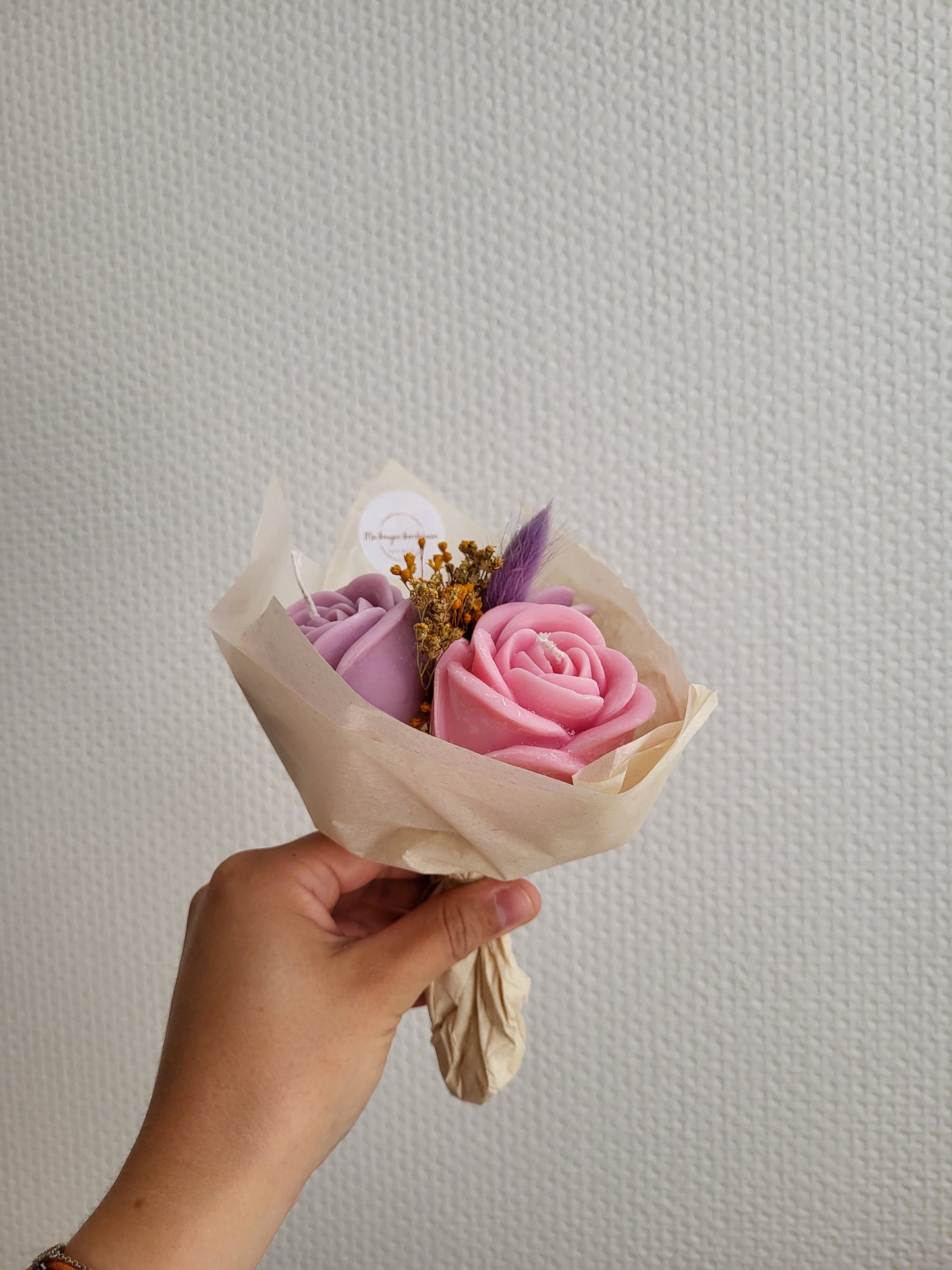 Bouquet de roses en bougies