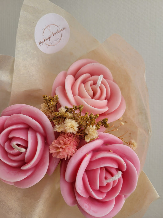 Bouquet de roses en bougies