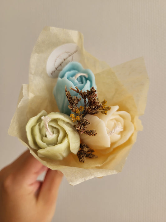 Bouquet bougies 3 tulipes