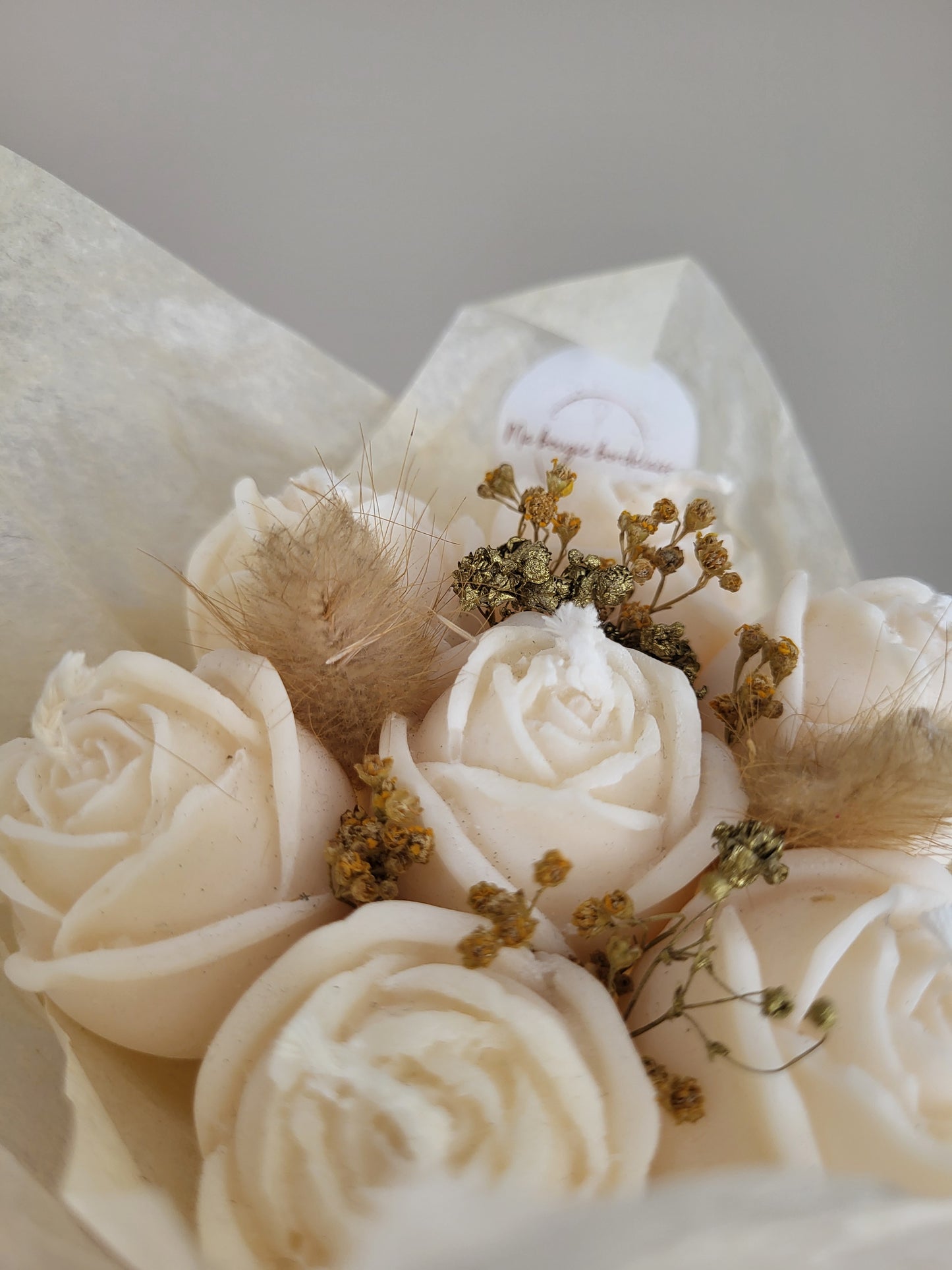 Bouquet 7 roses en bougies