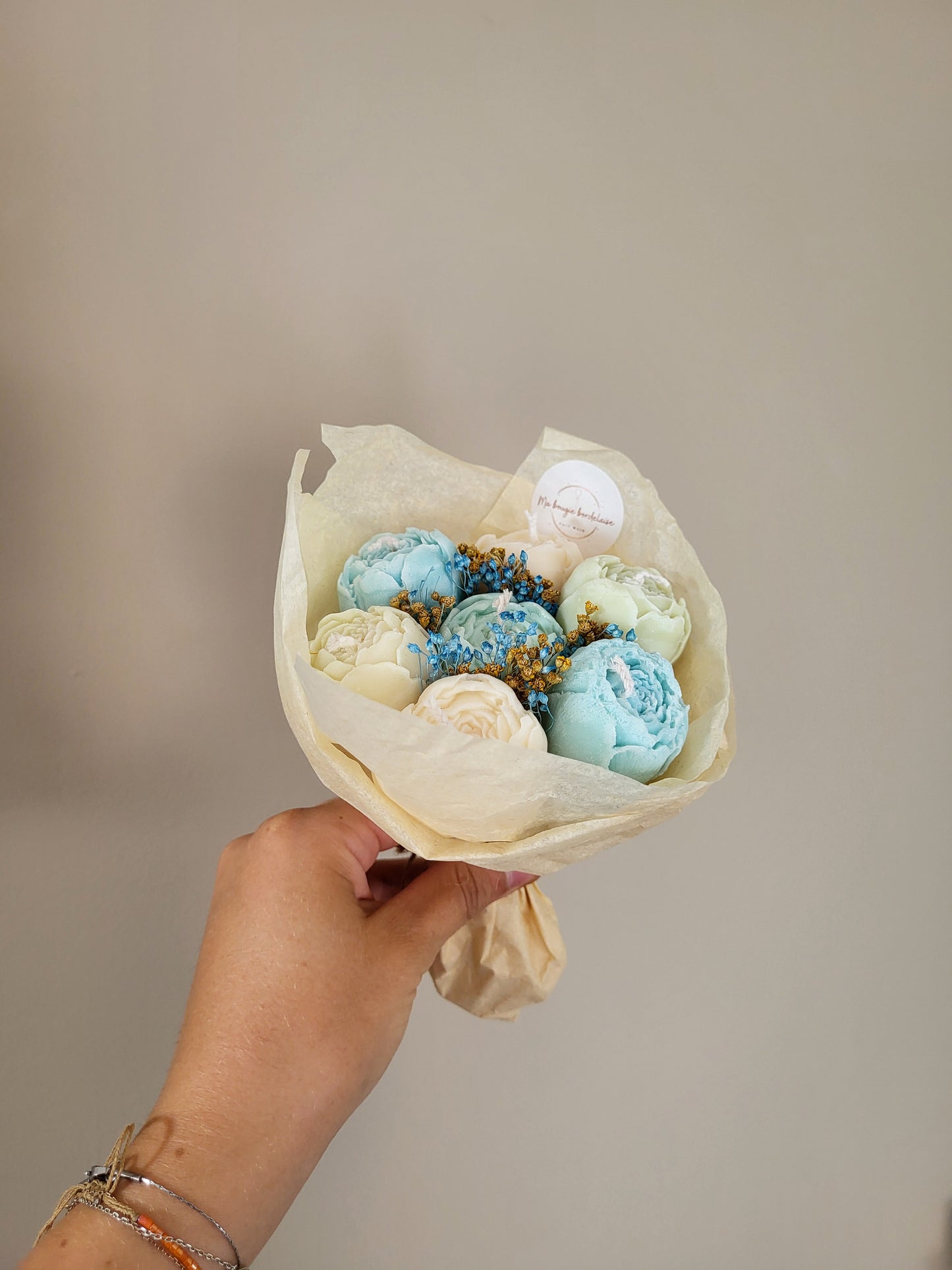 Bouquet de pivoines en bougies