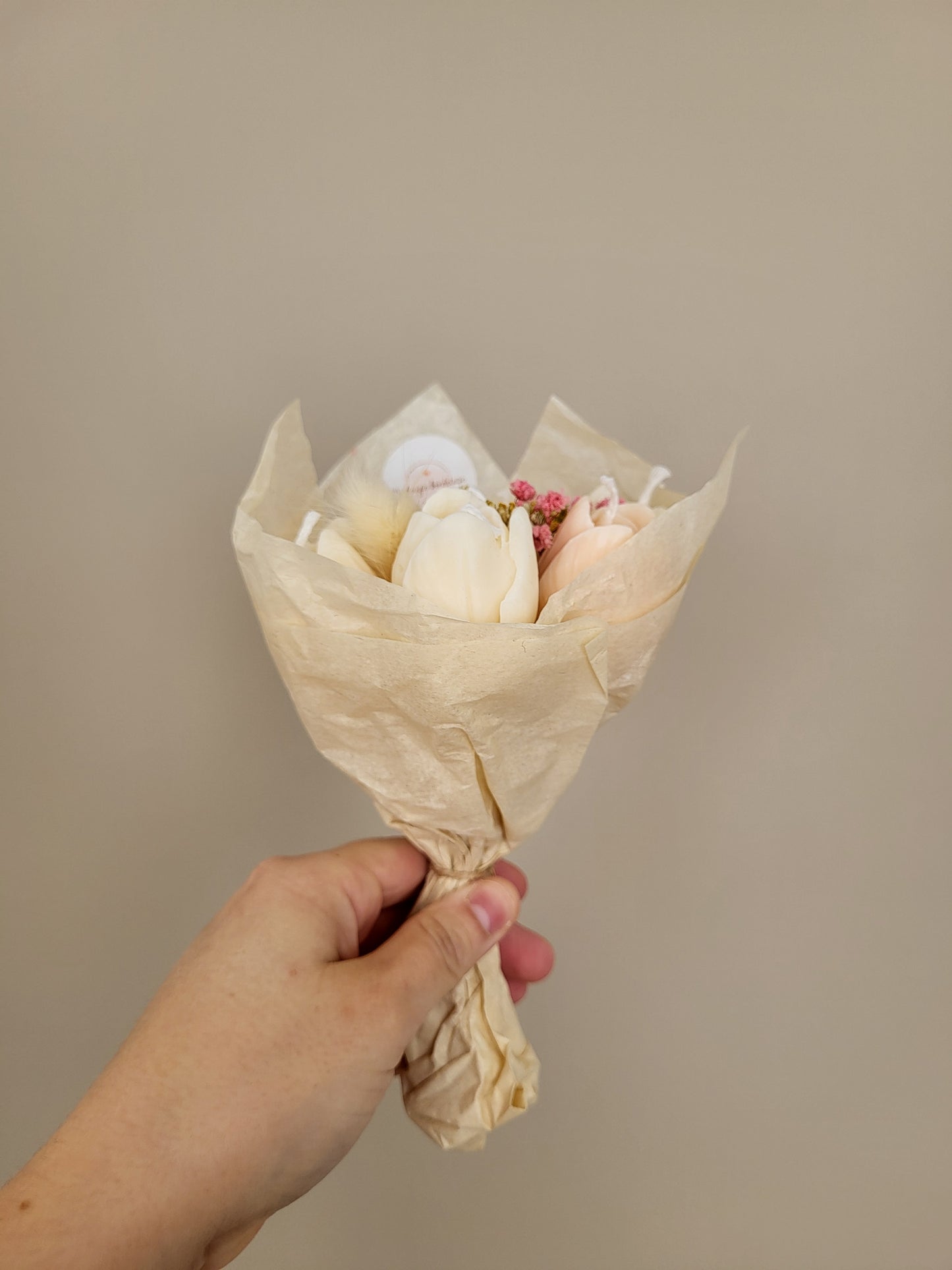 Bouquet de 7 tulipes en bougies - taille S (pastel)