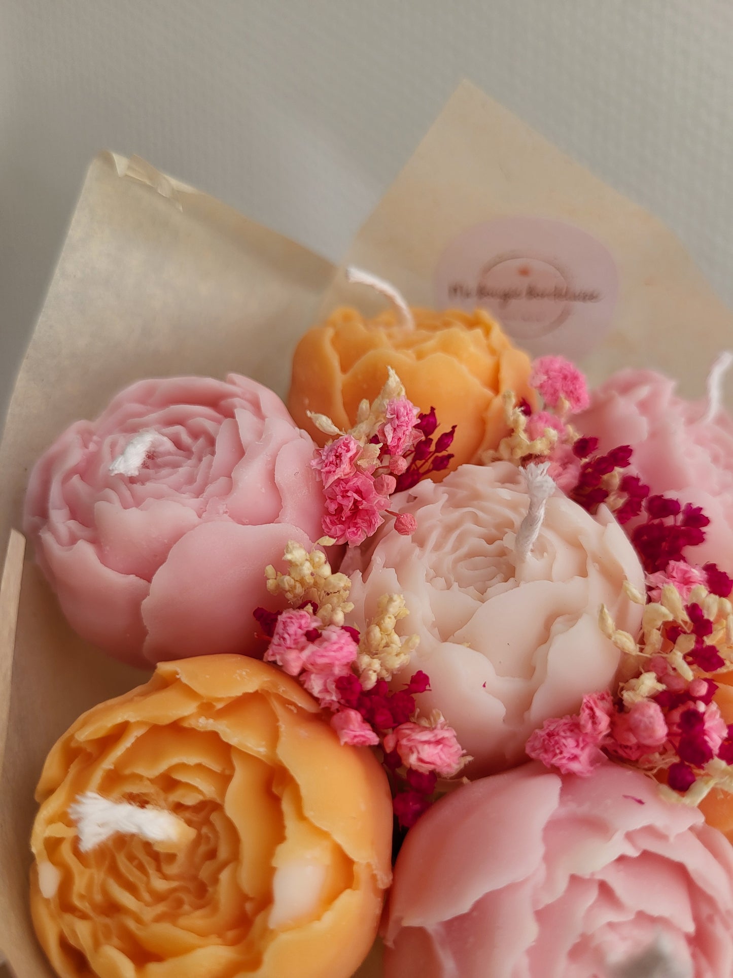 Bougie décorative - Bouquet de pivoines