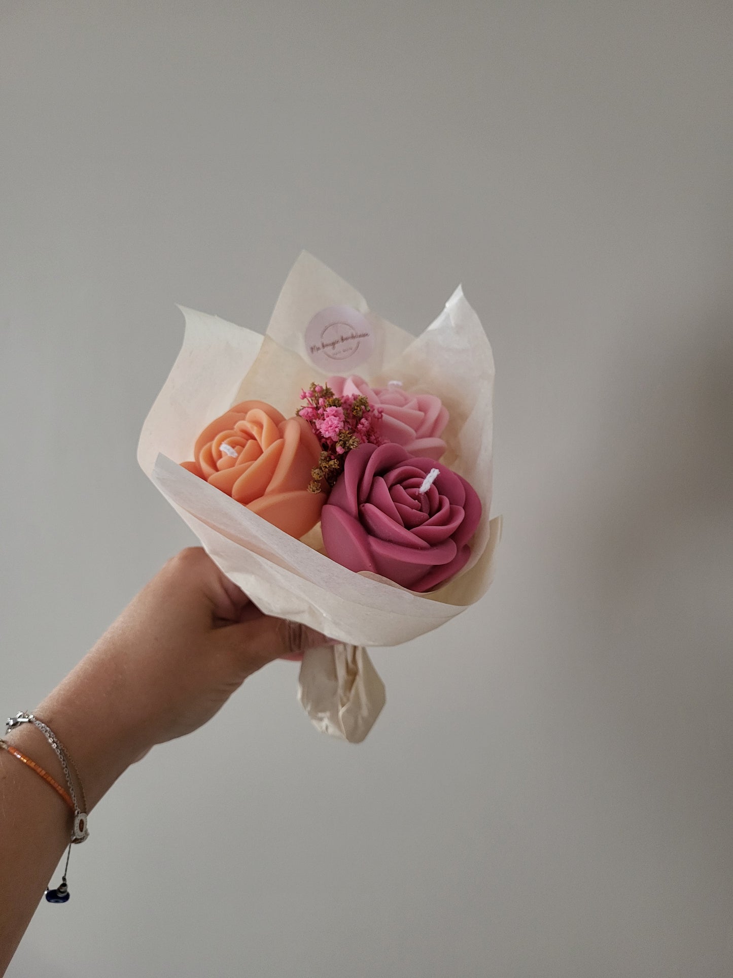 Bougie décorative - Bouquet de roses