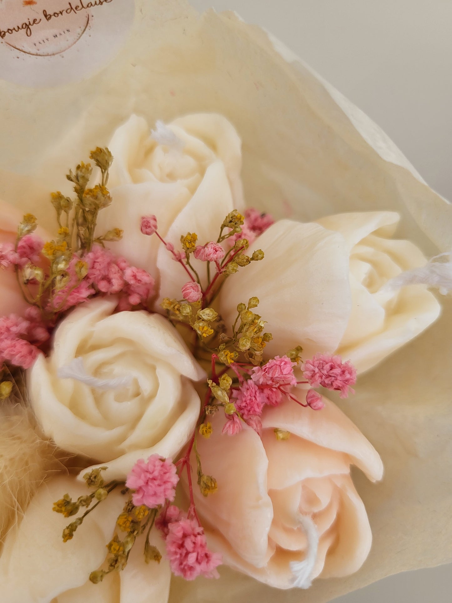 Bouquet de 7 tulipes en bougies - taille S (pastel)