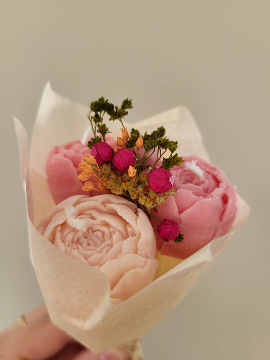 Bougie décorative - Bouquet de pivoines jour 7