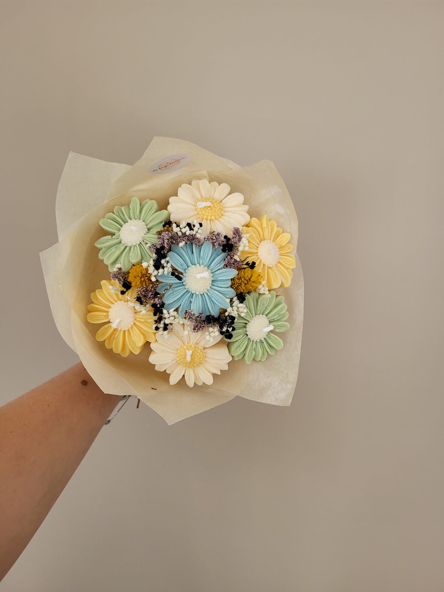 Gros Bouquet de 7 marguerites en bougies - taille M