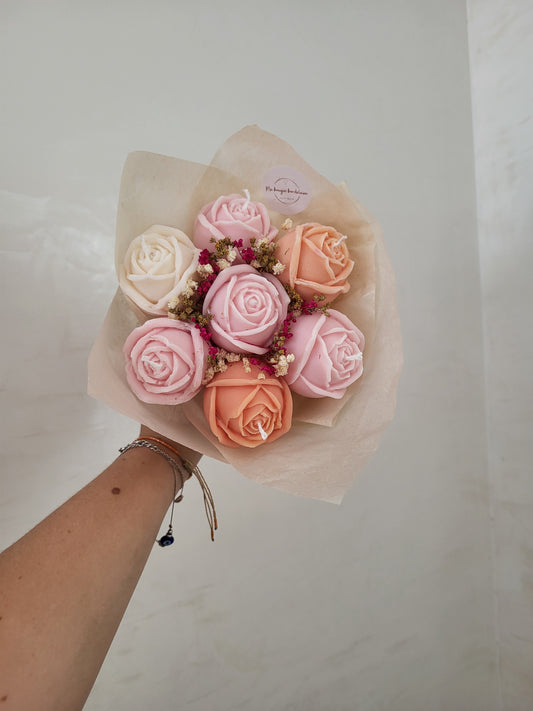Bouquet de roses en bougies