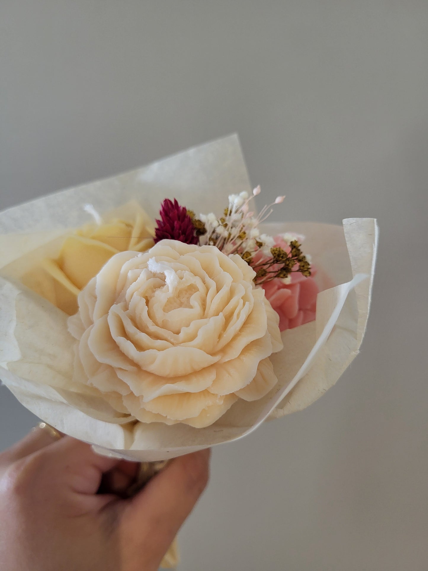 Bouquet personnalisé 3 fleurs - Taille M