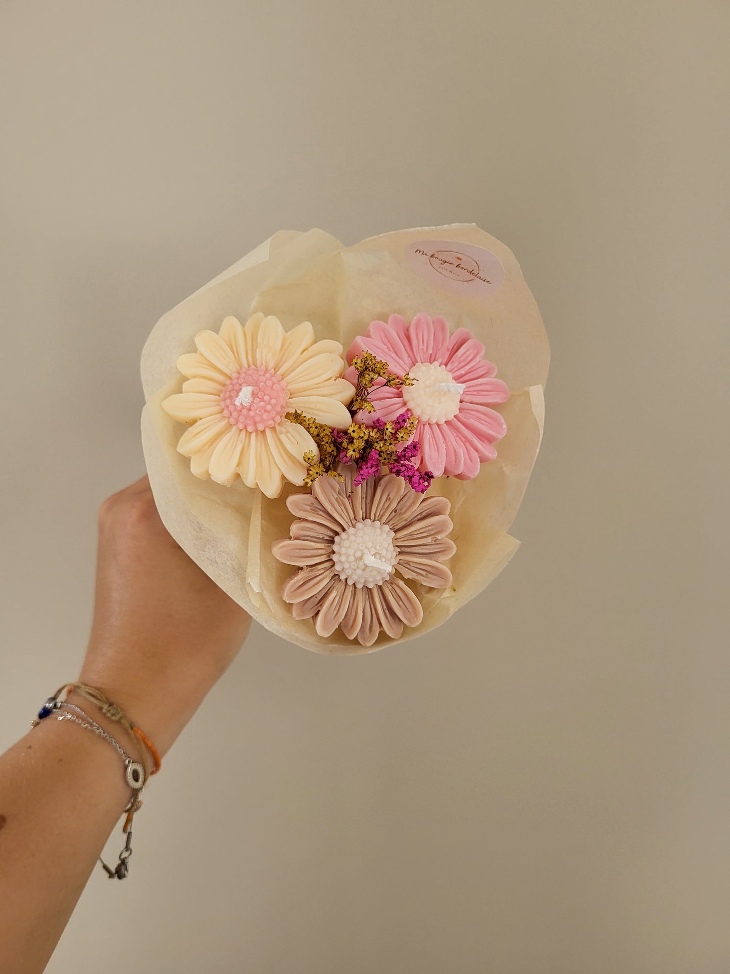 Bouquet de 3 marguerites en bougies - jeudi