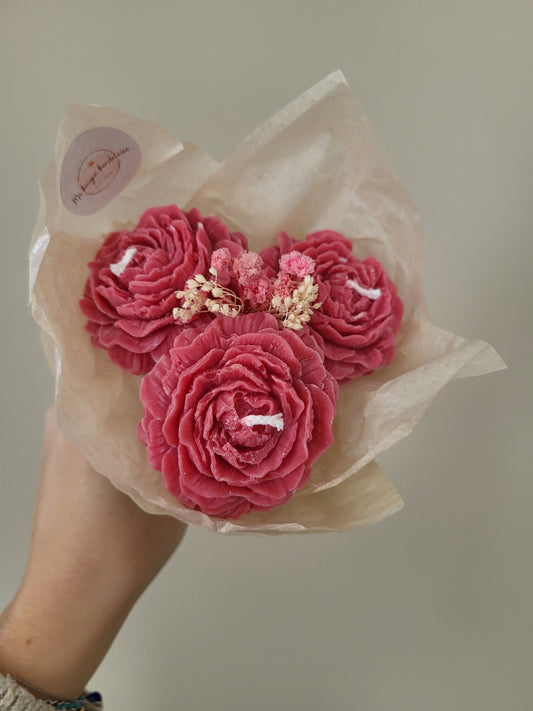 Bougie décorative - Bouquet de pivoines