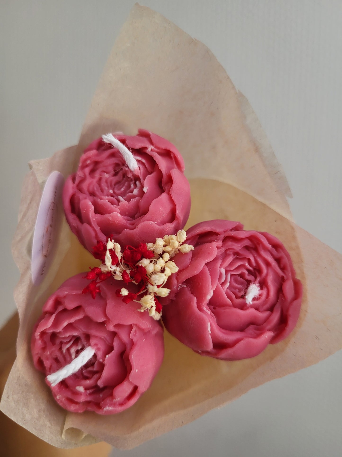 Bougie décorative - Bouquet de pivoines