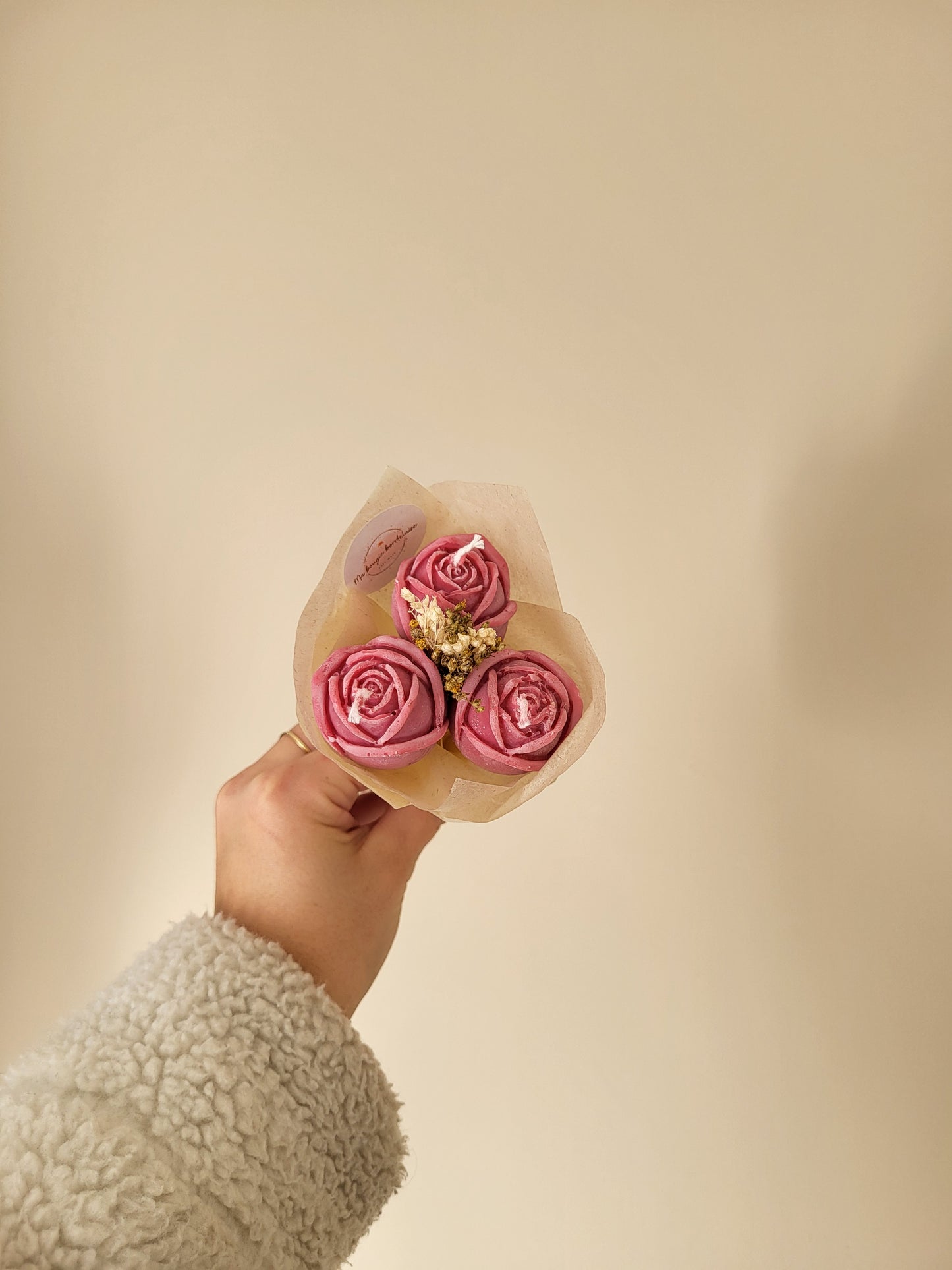 Bougie décorative - Bouquet de roses