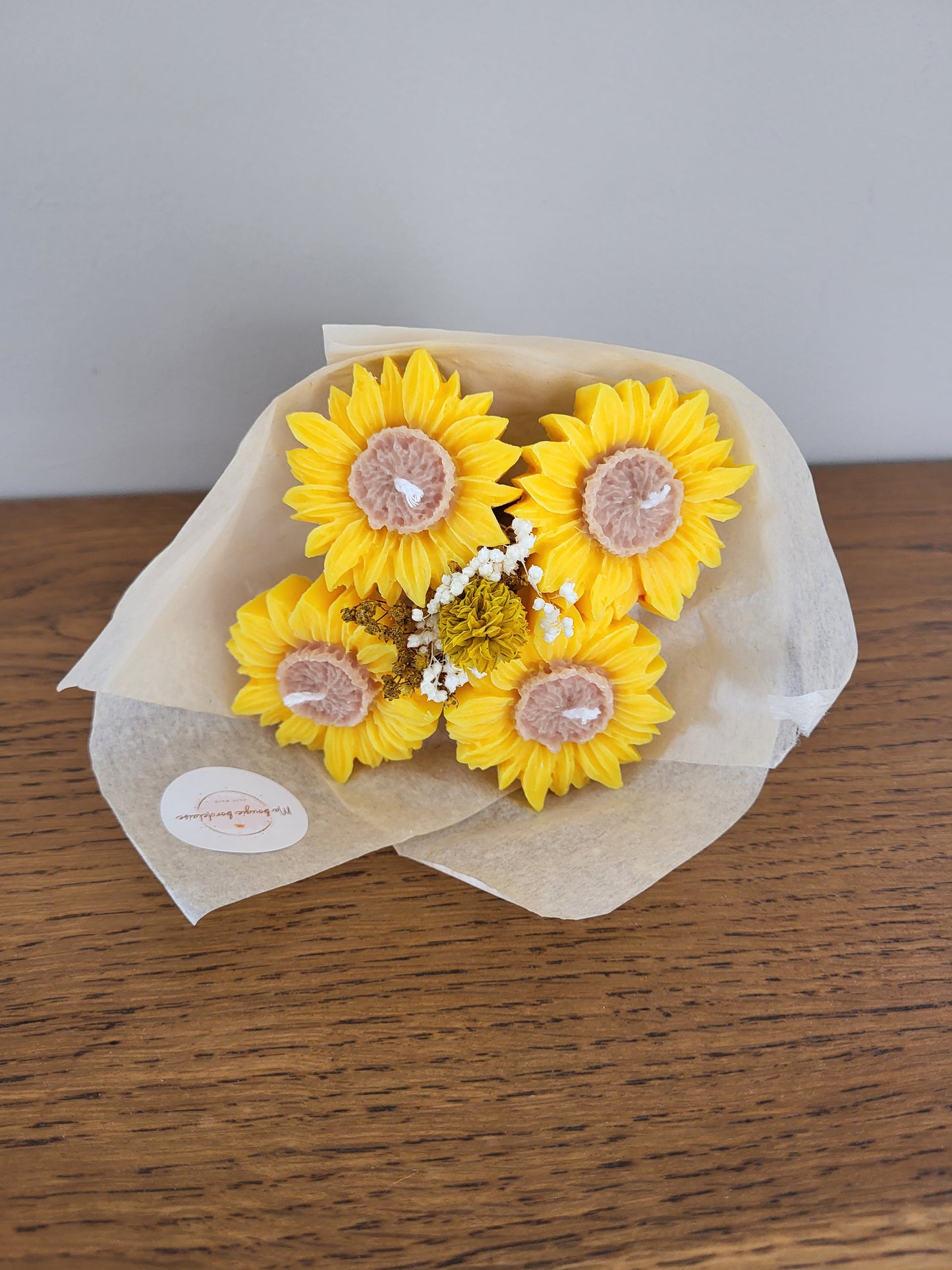 Bouquet de 4 tournesols en bougies