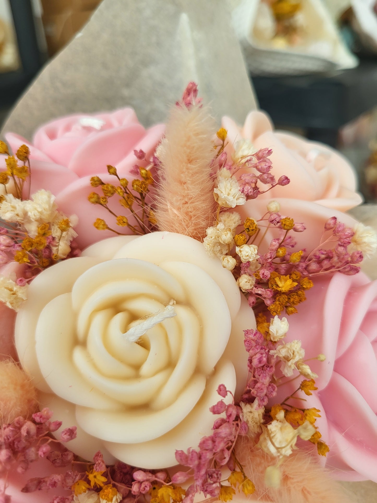 Bouquet de roses en bougies