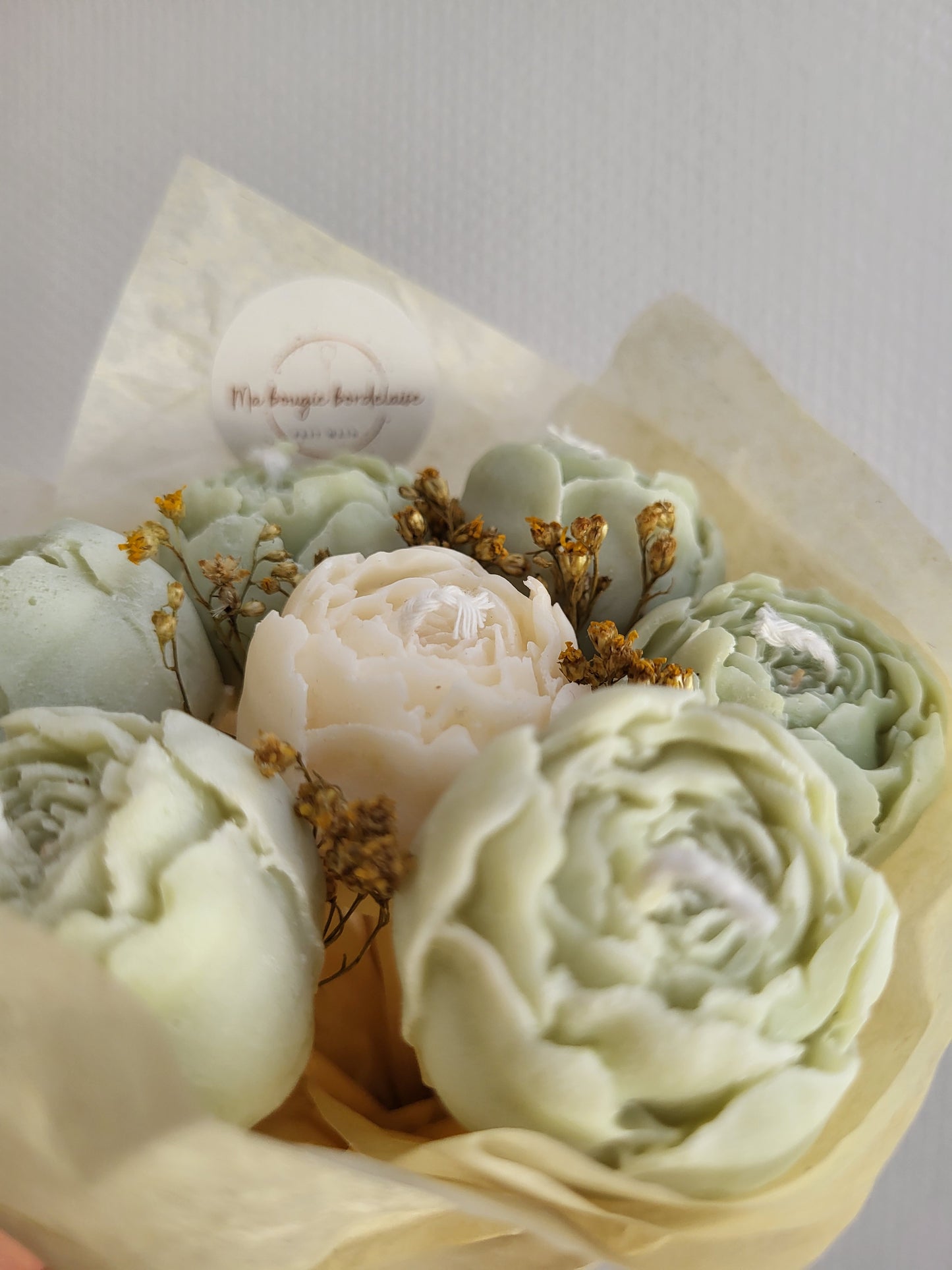 Bougie décorative - Bouquet de pivoines