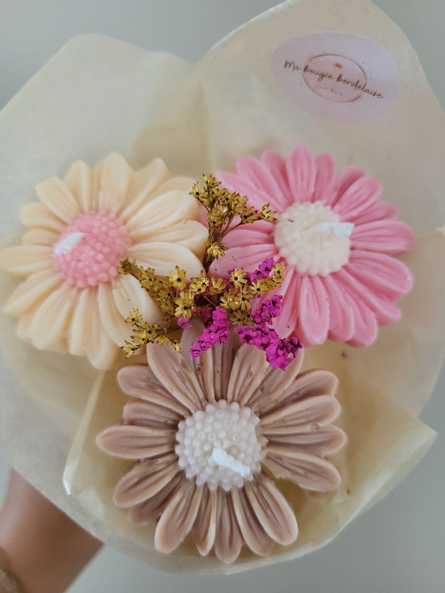 Bouquet de 3 marguerites en bougies - jeudi