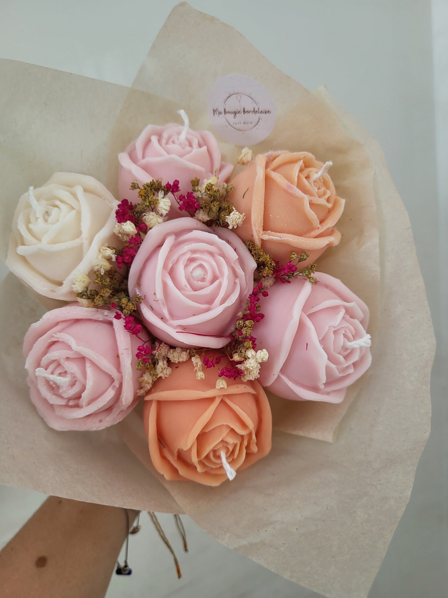 Bouquet de roses en bougies