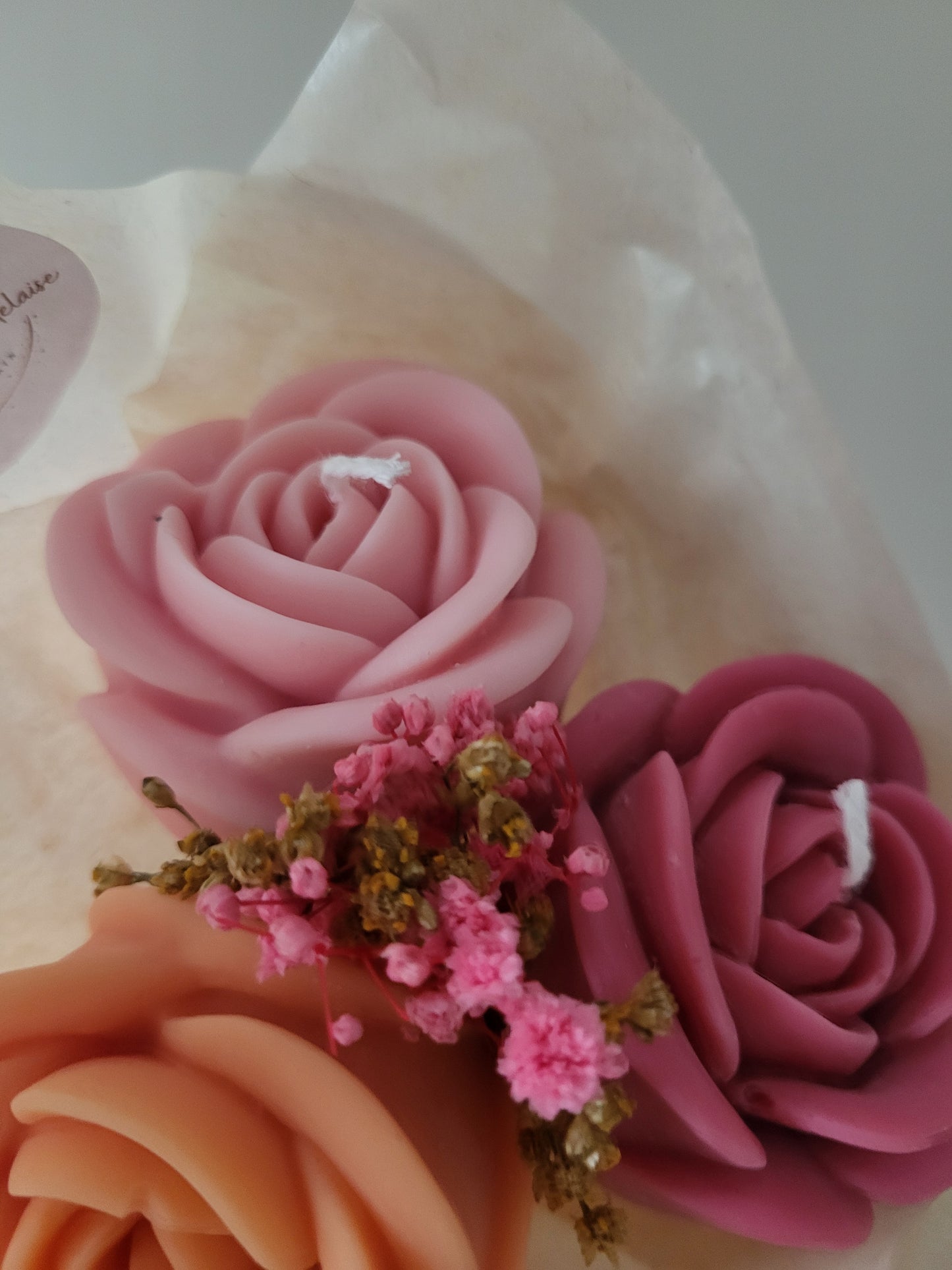 Bougie décorative - Bouquet de roses