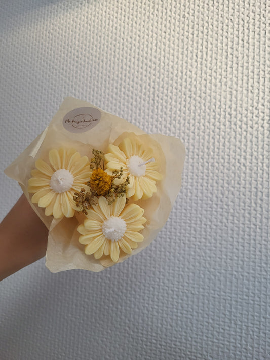 Bouquet en bougie 3 marguerites