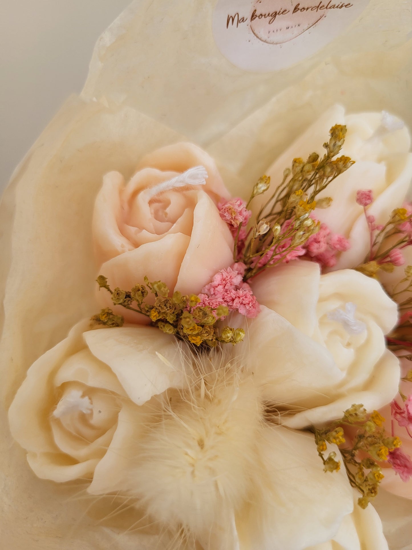 Bouquet de 7 tulipes en bougies - taille S (pastel)