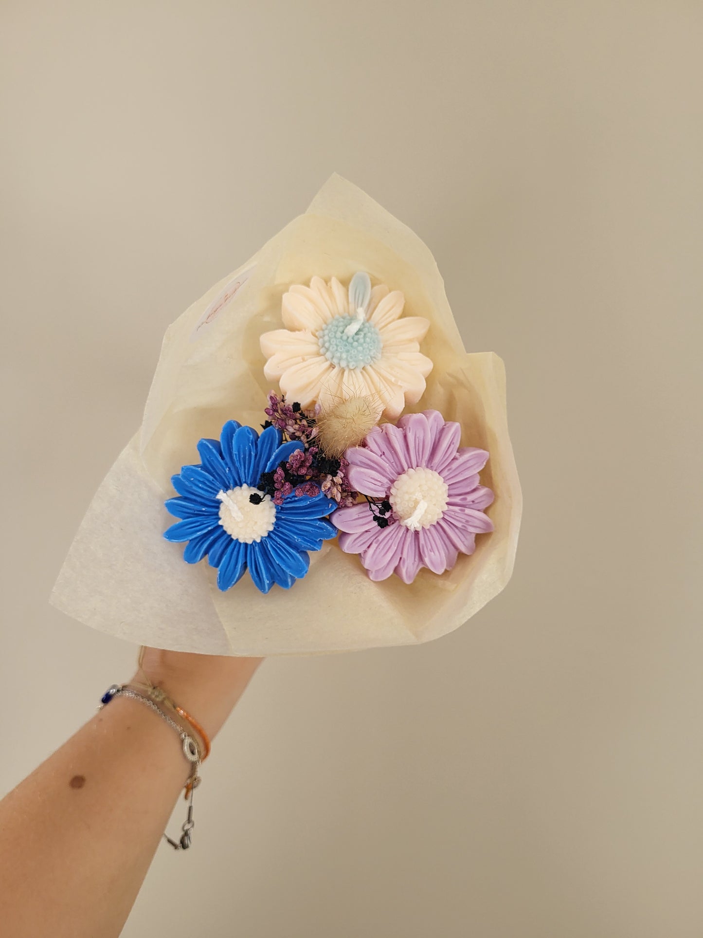 Bouquet de 3 marguerites en bougies - vendredi
