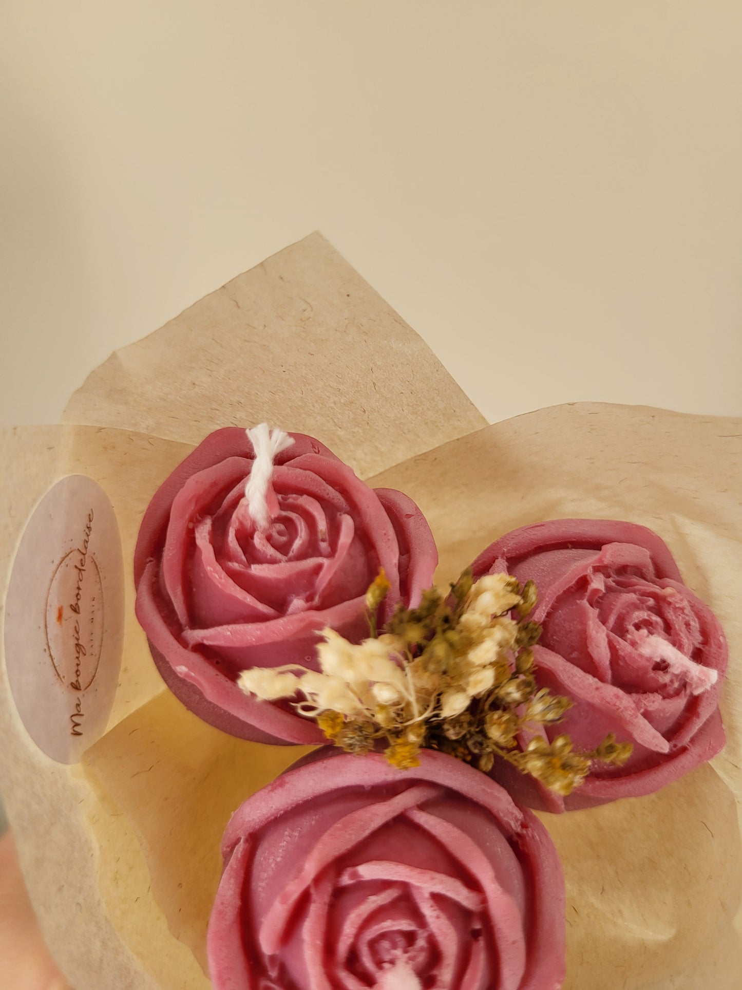 Bougie décorative - Bouquet de roses