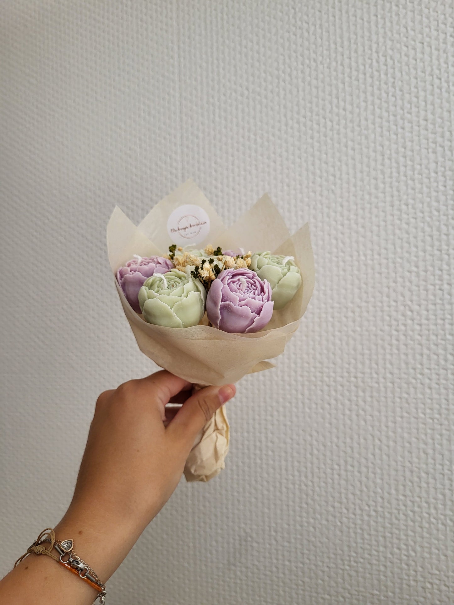 Bouquet de pivoines en bougies