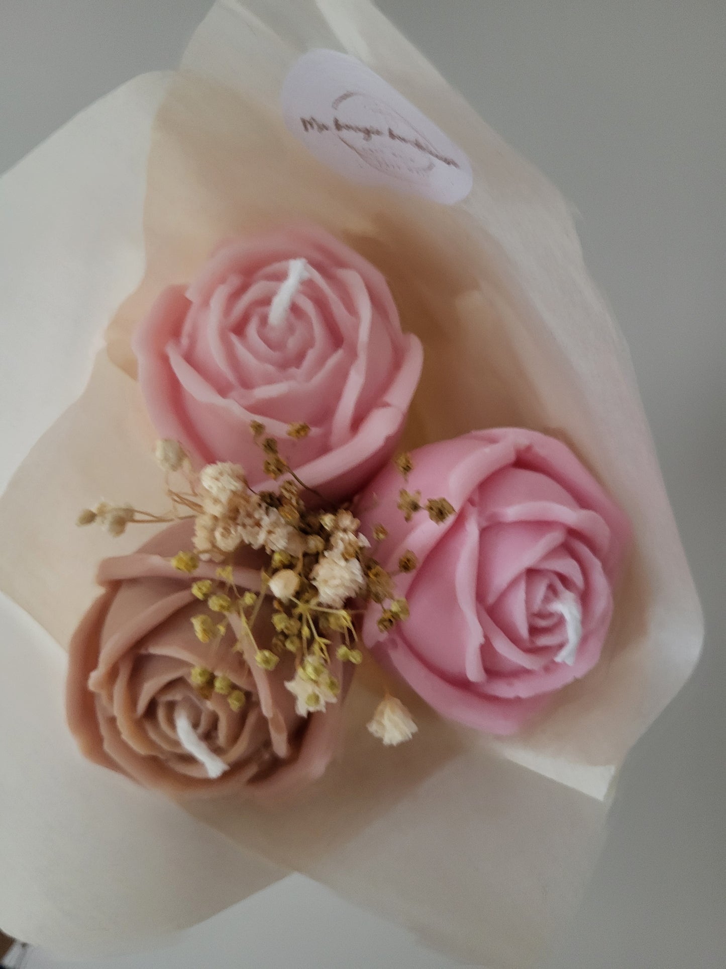 Bougie décorative - Bouquet de roses