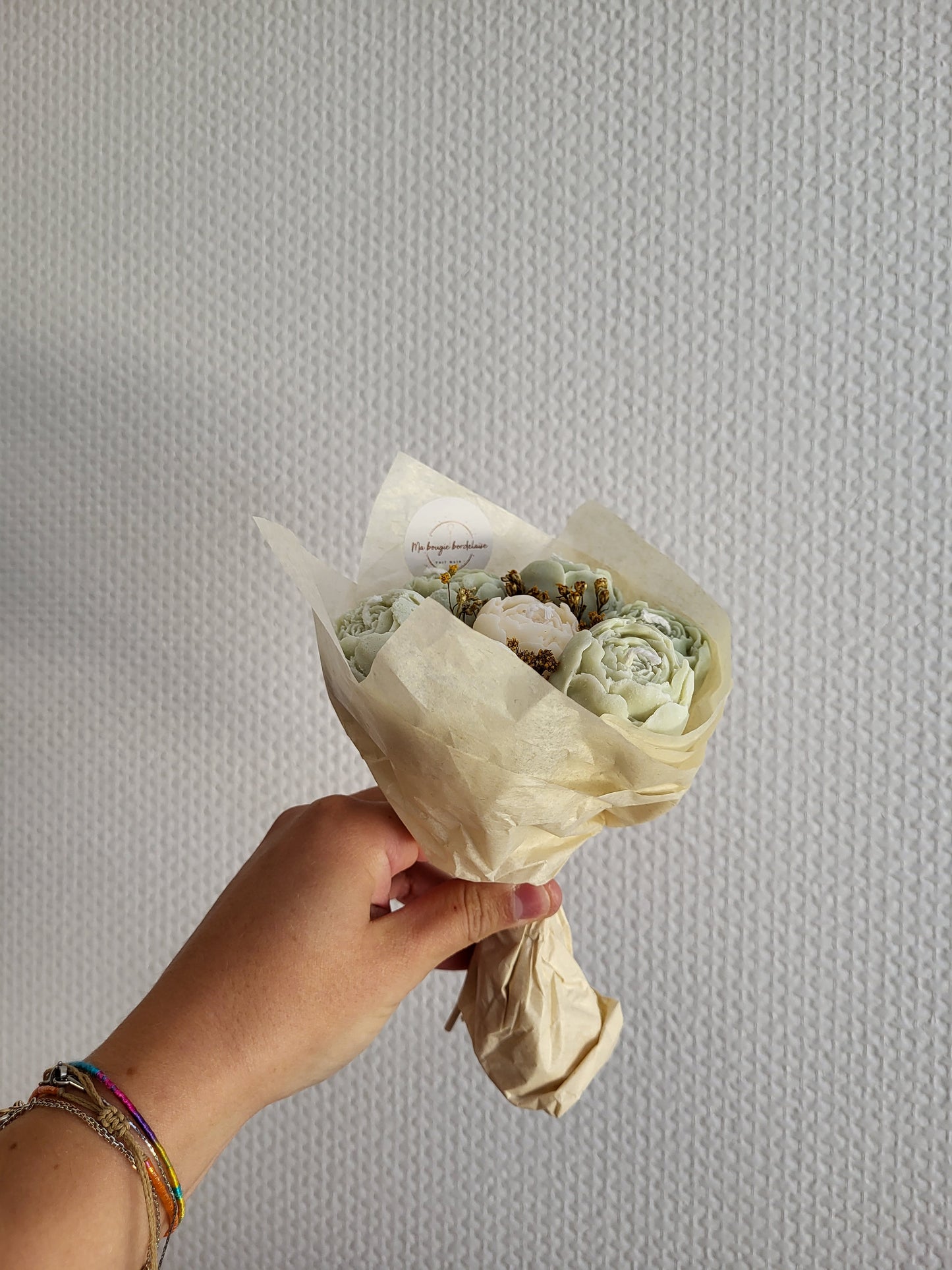 Bougie décorative - Bouquet de pivoines