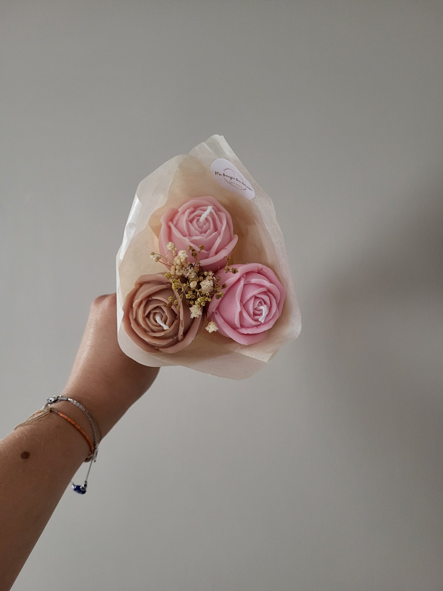 Bougie décorative - Bouquet de roses