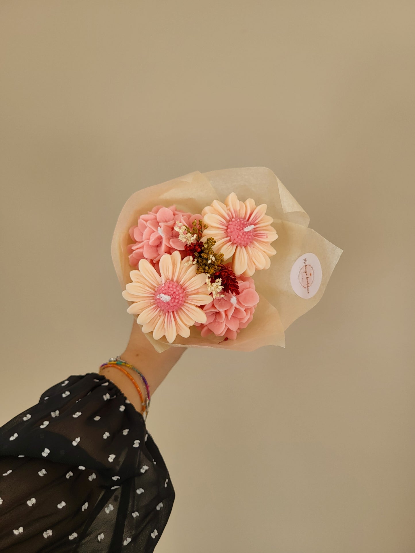 Bouquet de marguerites et hortensia en bougie - Jour 2