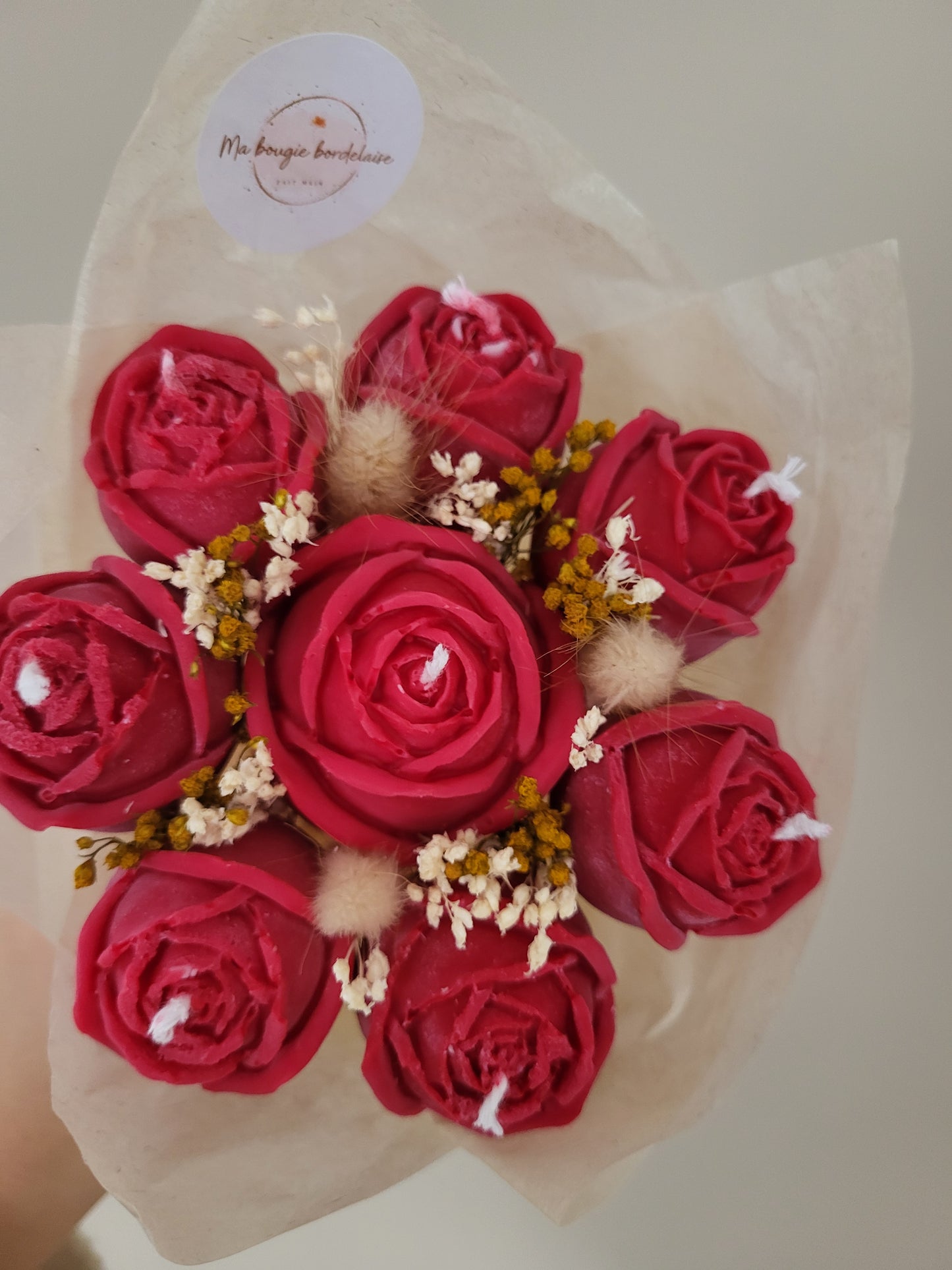 Bouquet de Roses Rouges en Bougies – Collection Saint-Valentin