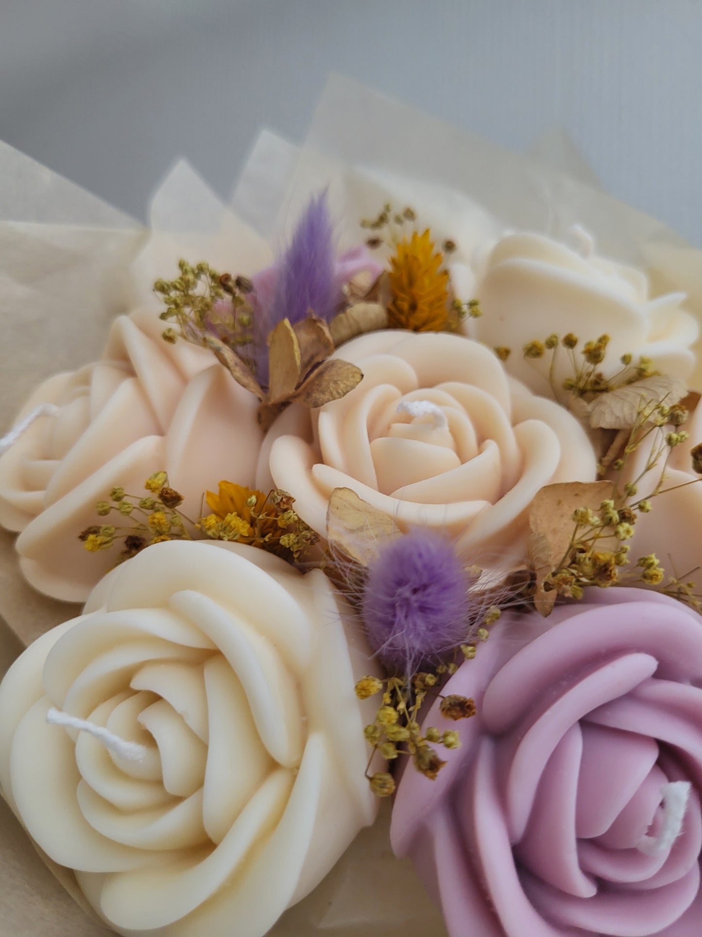 Bouquet de roses en bougies