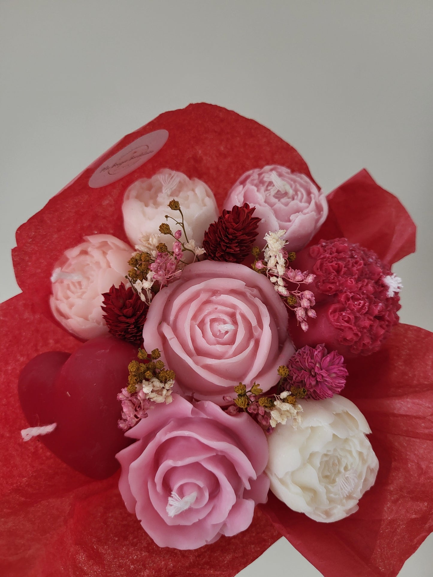 Bougie fleurie artisanale - Bouquet Love