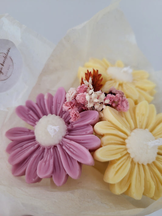 Bougie décorative - Bouquet de marguerites