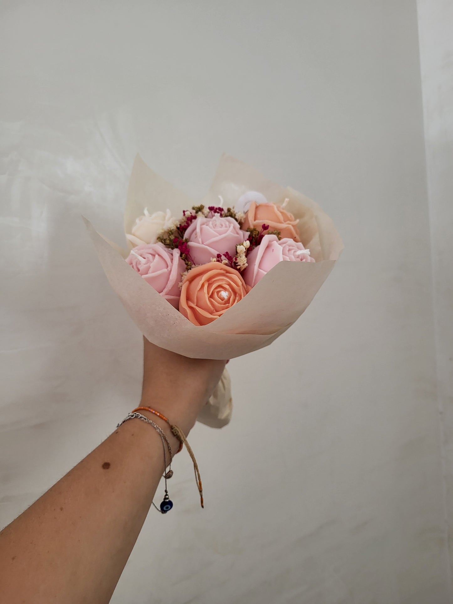 Bouquet de roses en bougies