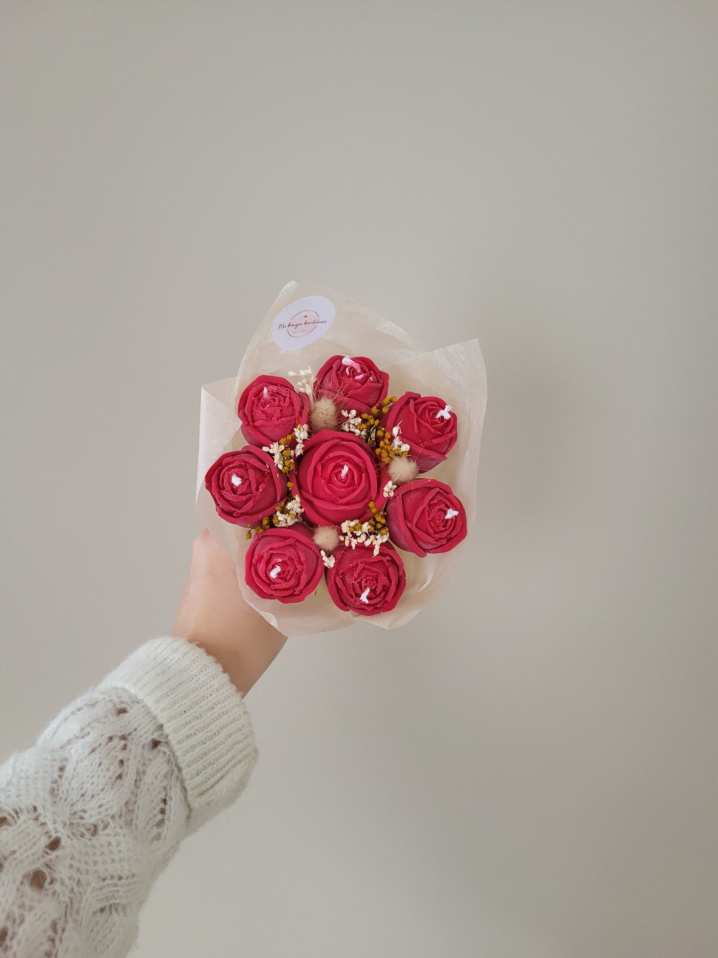 Bouquet de Roses Rouges en Bougies – Collection Saint-Valentin