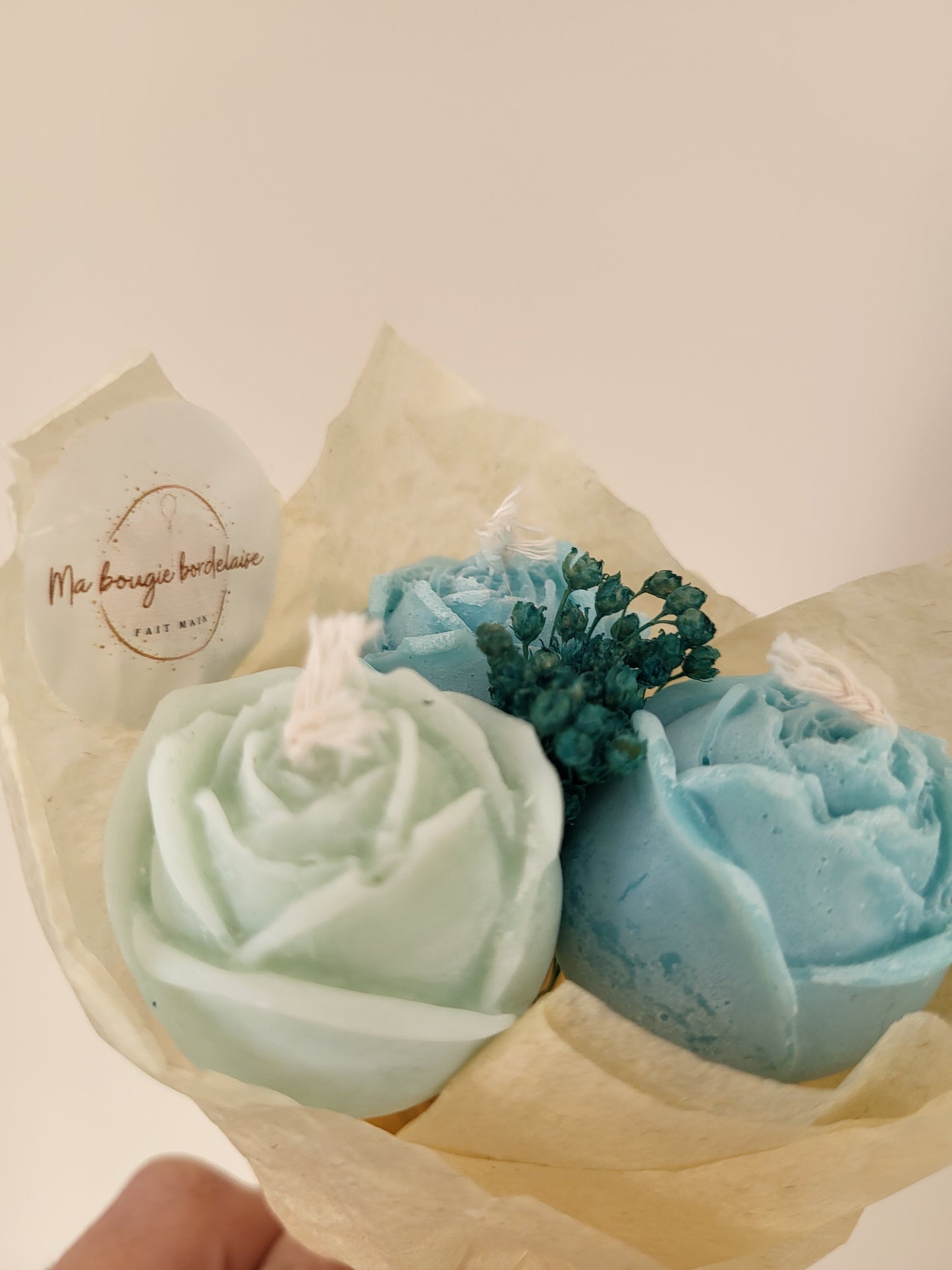 Bougie décorative - Bouquet de roses