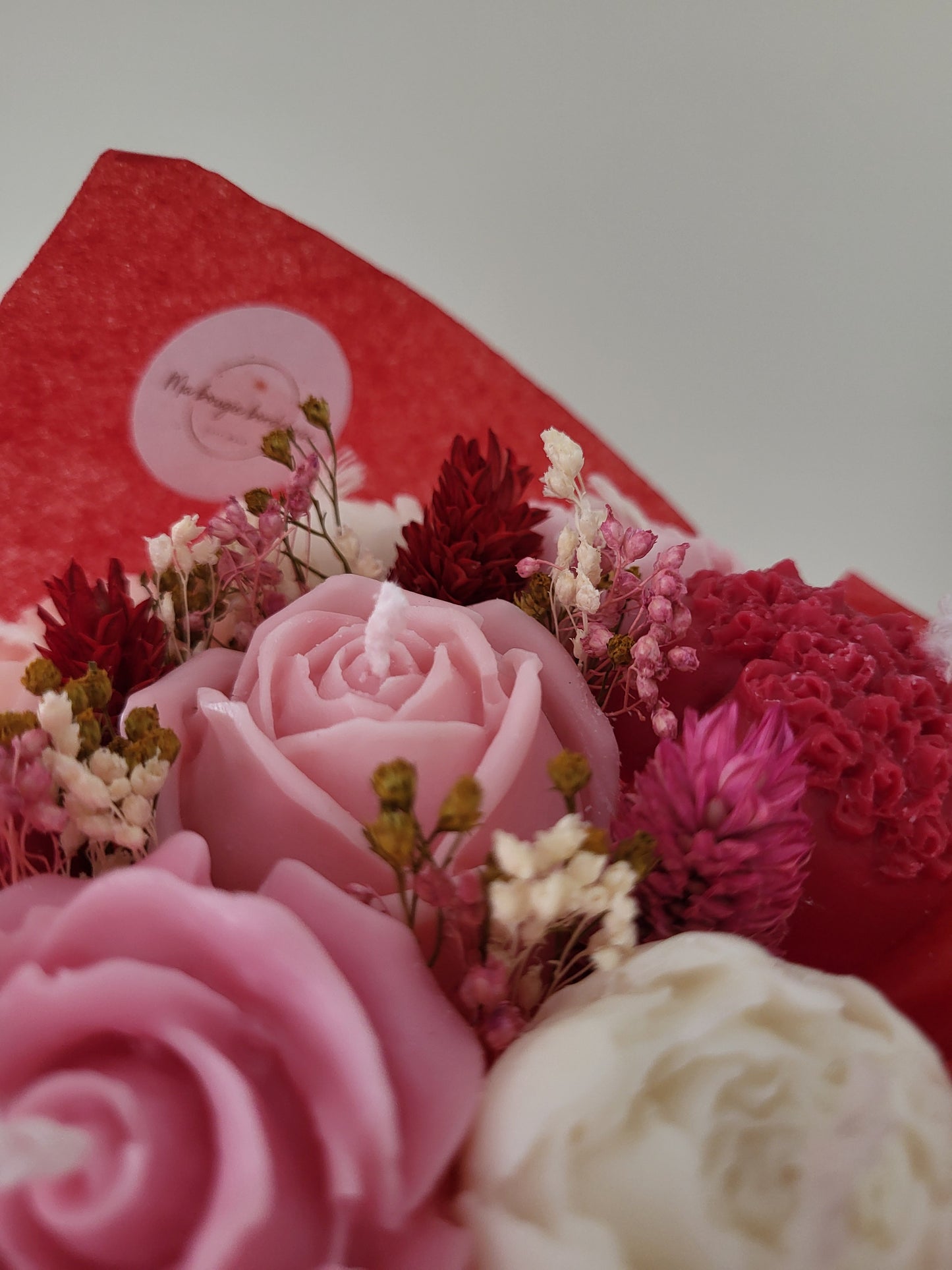 Bougie fleurie artisanale - Bouquet Love